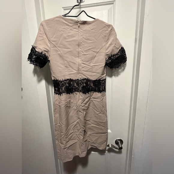 Cream Dress with Black Lace - Picture 4 of 9